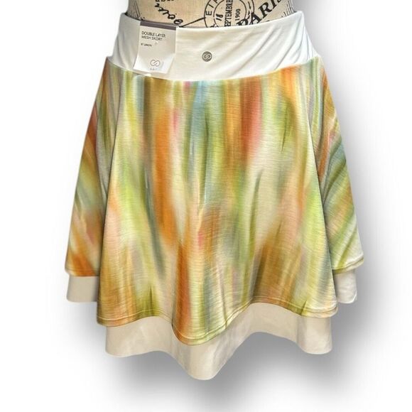Calia S Green Cream Golf Skort Mesh Double Layer Pocket Stretch Activewear NWT - Picture 5 of 9